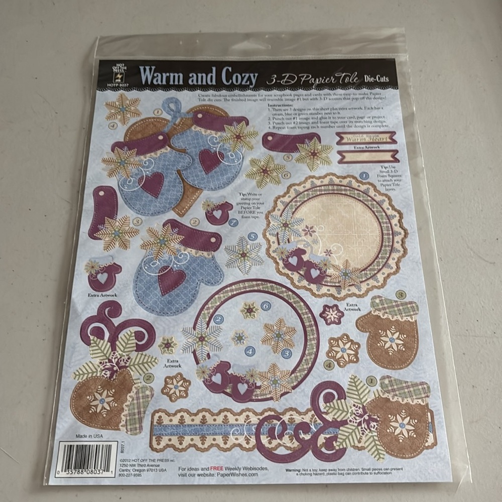 Warm and Cozy Scrapbook Stickers one sheet